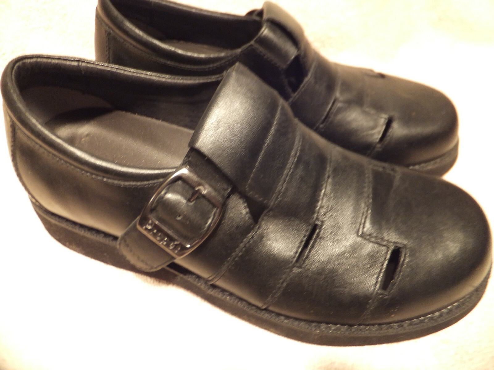 Propet Black Leather Comfort Sandal Womens 10B Mens 8M NEVER WORN