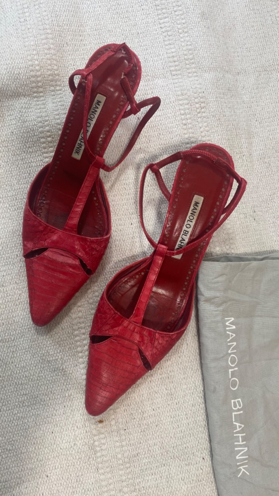 Manolo Blahnik Slingback Pumps Red