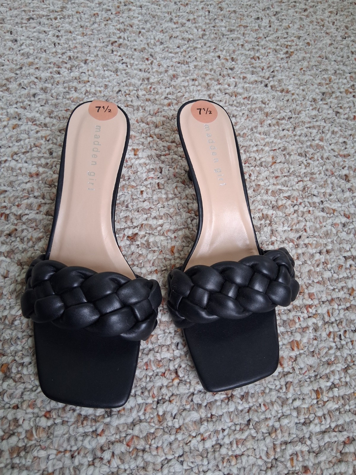 Madden Girl Braided Black 2.5 In Heel Women’s Size 7.5