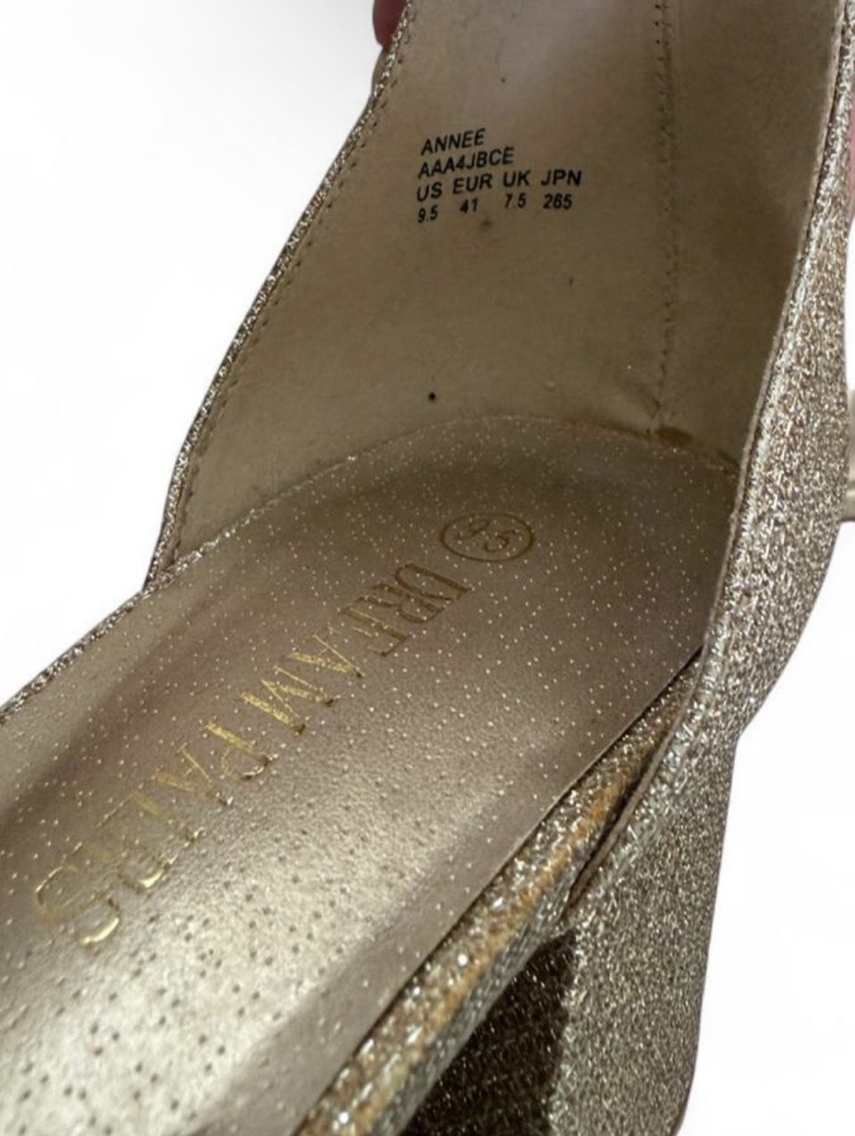 Dream Pairs Women’s US 9.5 Silver Glitter D’Orsay Ankle Strap Pointed Toe