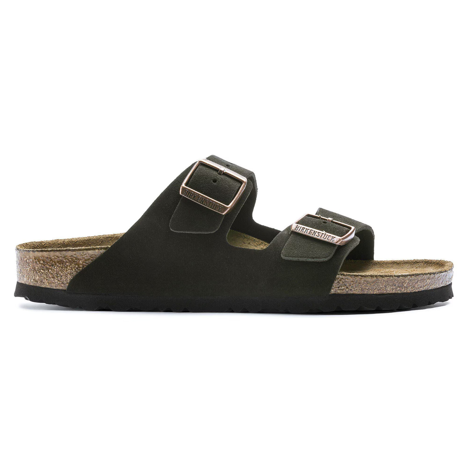 Birkenstock Arizona Soft Footbed Suede Leather Sandals Mink Mocha Taupe Black