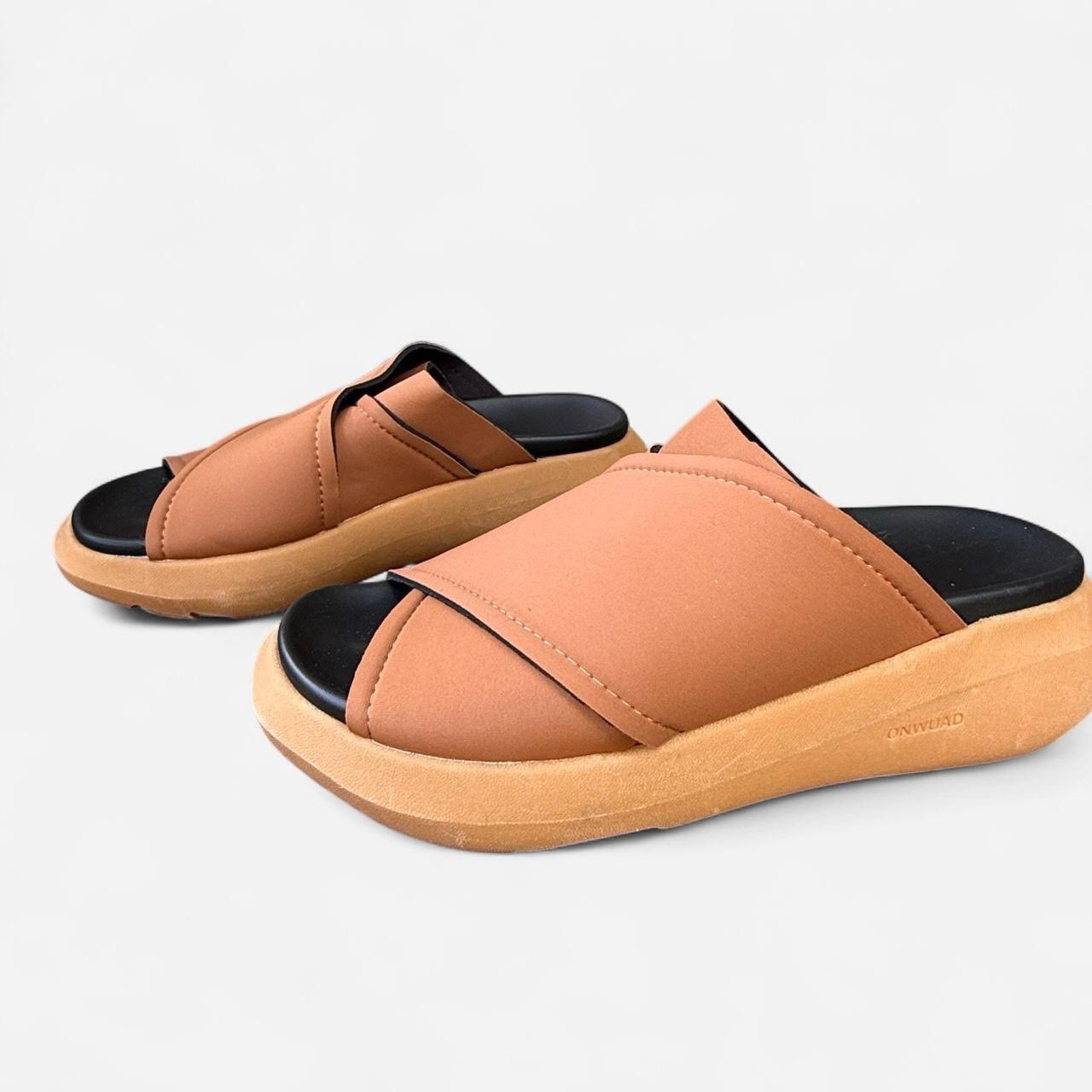 Onwuad Kris Tan Platform Slide Sandals Size AU6 /EU36 Cushioned Comfort