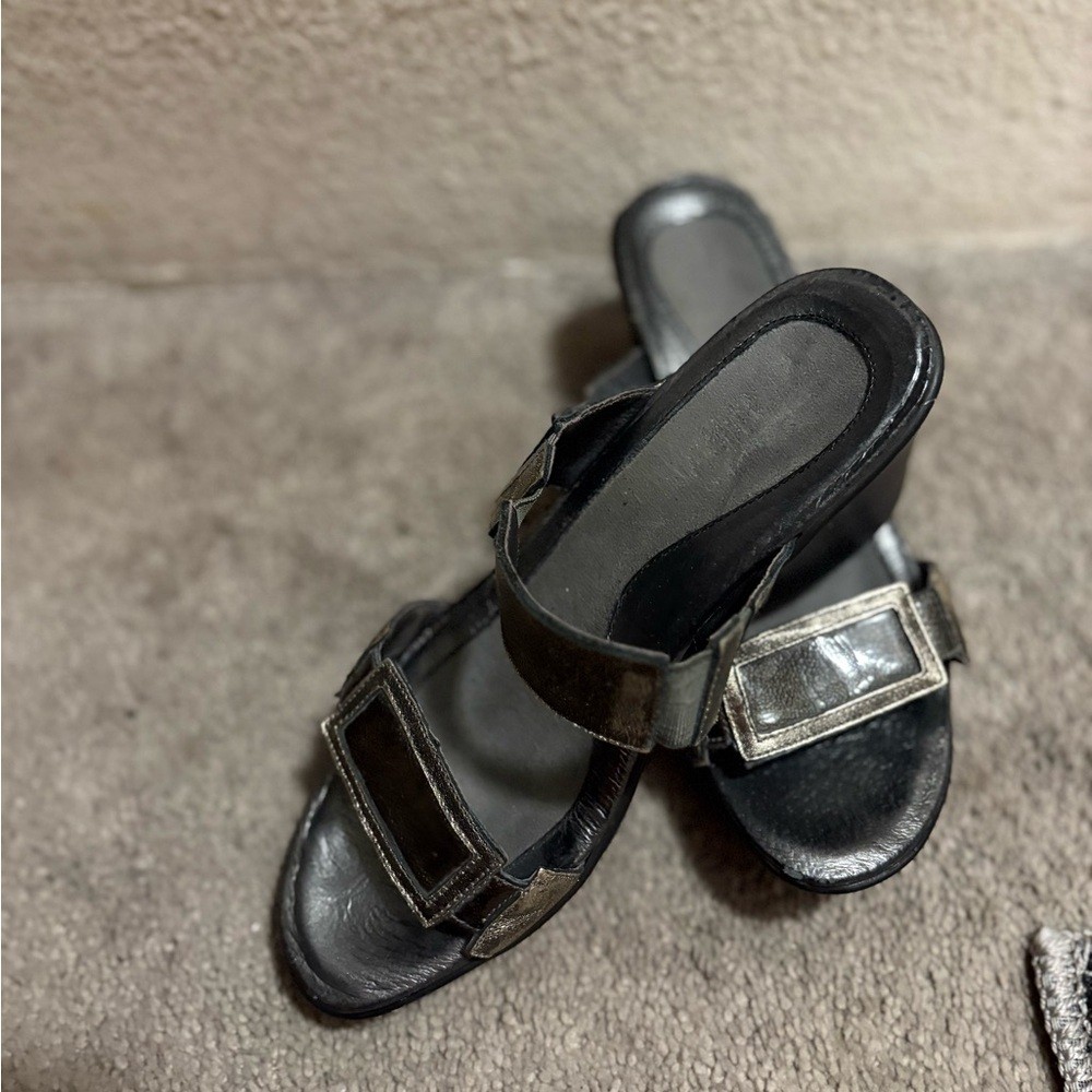 Naot Metallic Black Sandals