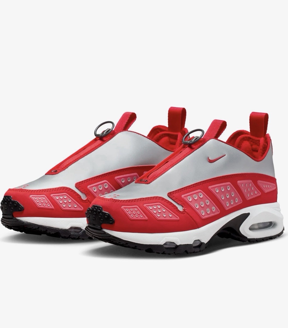 Nike Unisex Adults Red/Silver/Black Colorblock Low Top Zip Reflective Sneakers