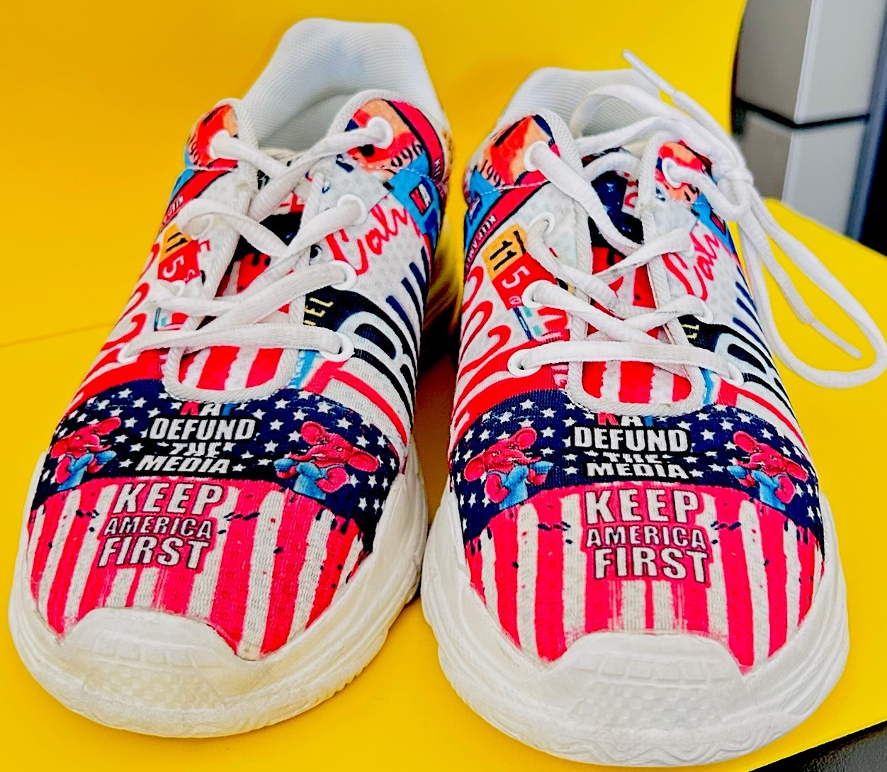 Trump 2024 Novelty Sneakers Women’s US 8 Men’s 6 EU 39 Patriotic Flag Shoes