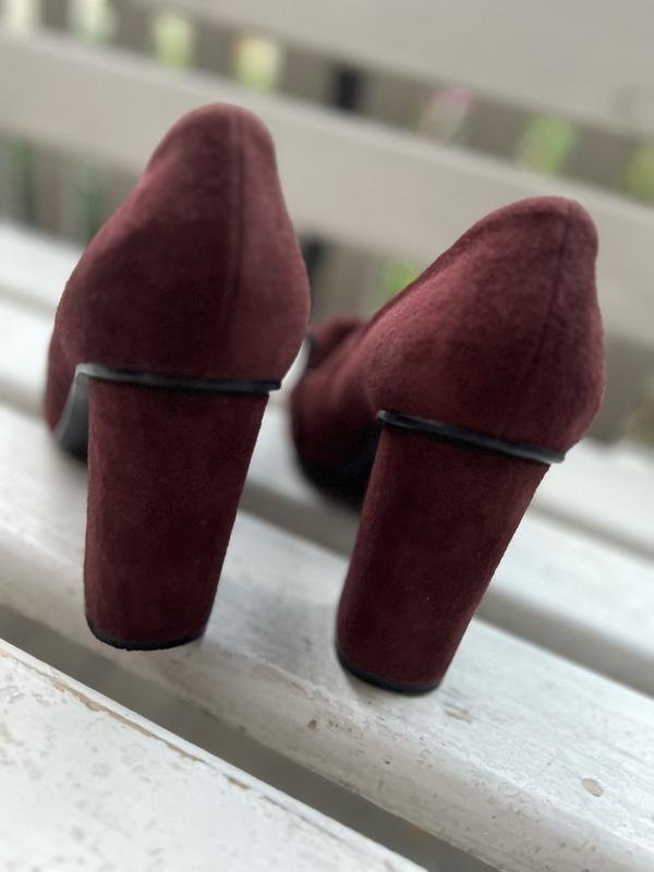 women navy boot heels burgundy leather 39.5