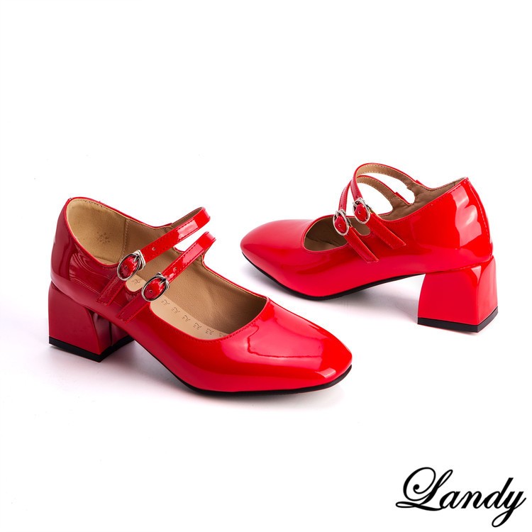 Women’s Candy Mid Block Heel Mary Janes Shiny Buckle Wedding Pump Shoes 50/52/54