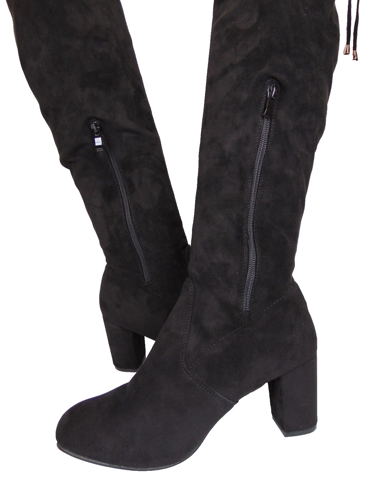 Women’s Vepose Over Knee Fashion Boots, Size 10.0 M, Black Micro Suede NEW 29957