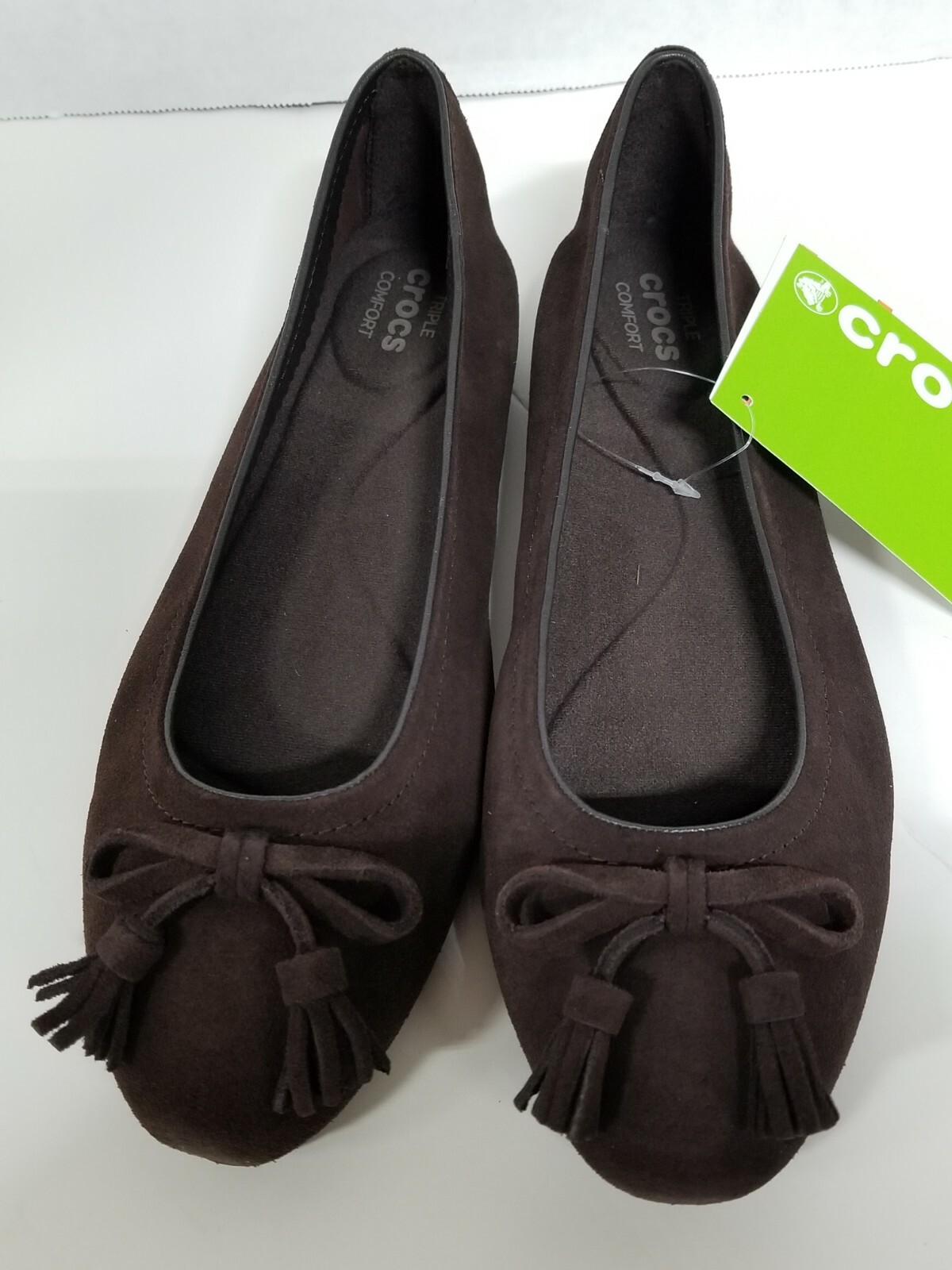 NEW Women’s CROCS Embellished Lina Suede Flat Shoes SZ 6 7 7.5 8 8.5 9 9.5 11