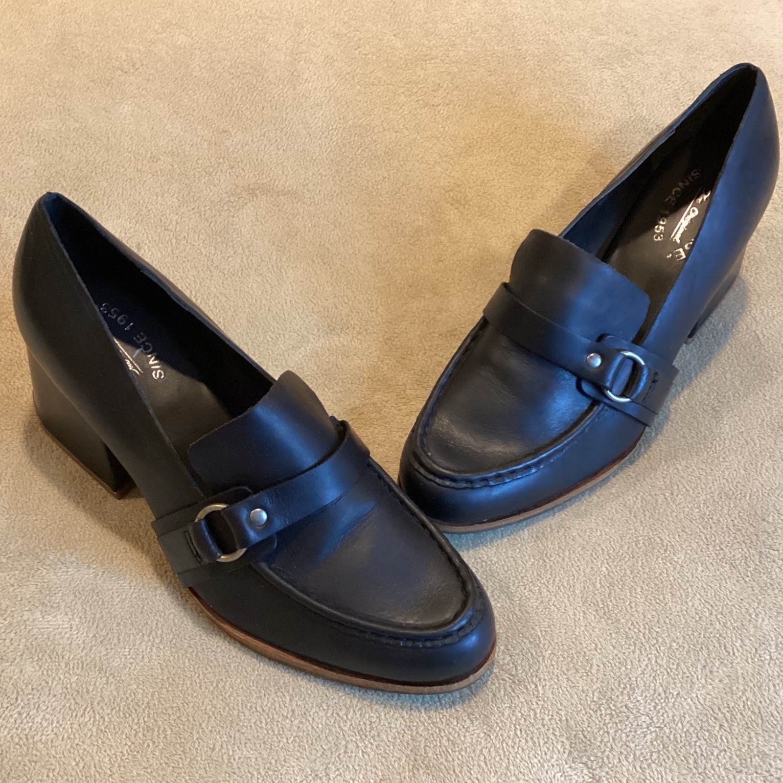 Kork Ease Aki Black Leather Loafers Slip On Shoes Women’s US 8.5, EU 39, UK 6.5