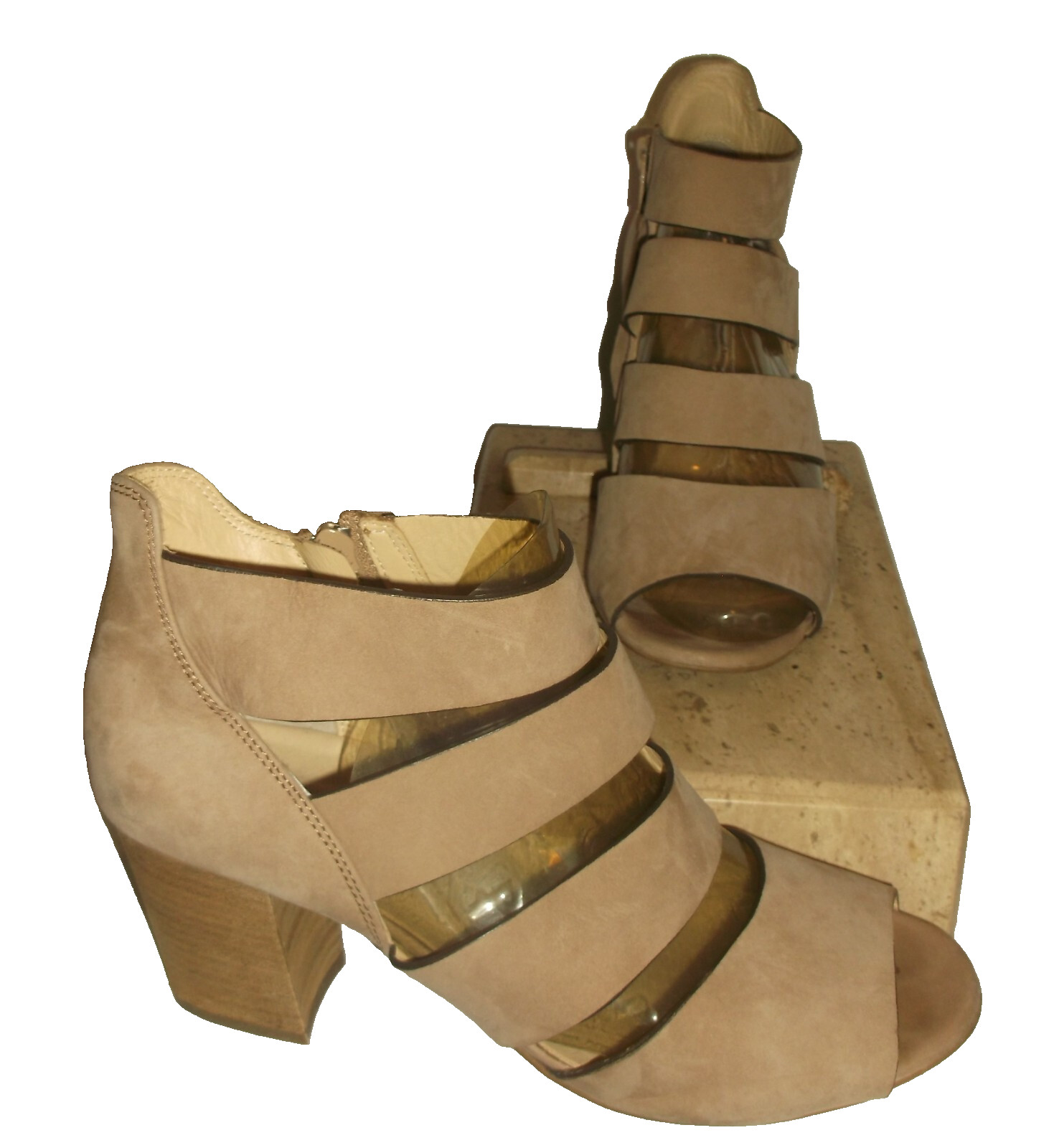 Paul Green Austria Michelle Tan Nubuck Strappy Block Heel Sandals 5 UK / 7.5 US