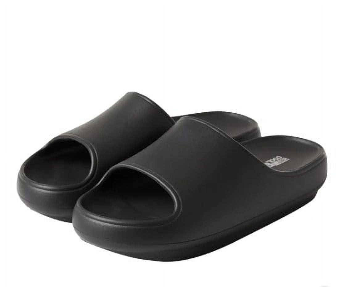 32 Degrees Unisex Size Large (W 9-10/M 7-8) Cushion Slide Sandals, Black