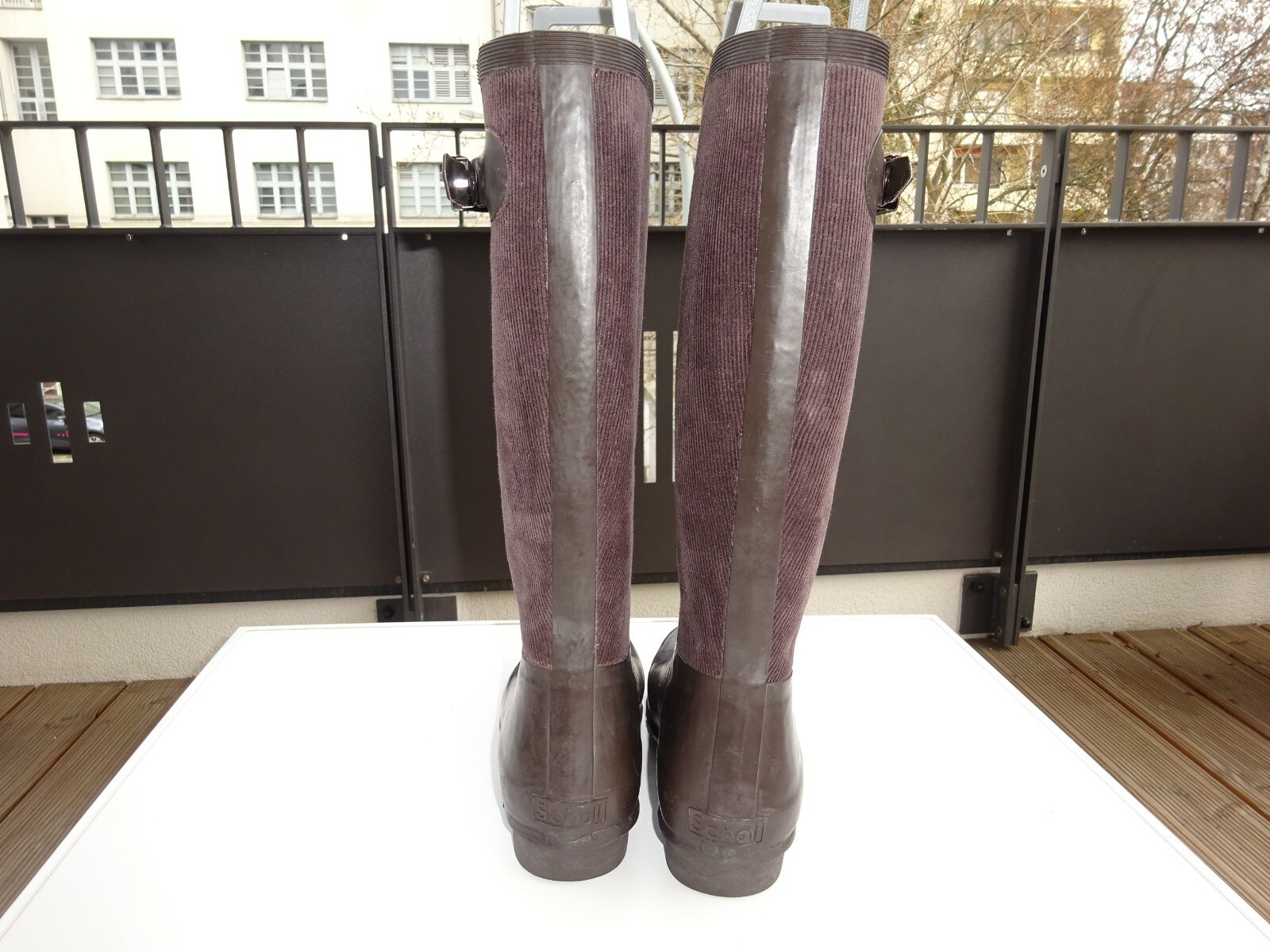 SCHOLL 299 DR.SCHOLL Damen Schuhe Stiefel Gummistiefel Gummi Kord Gr.37 Neuw