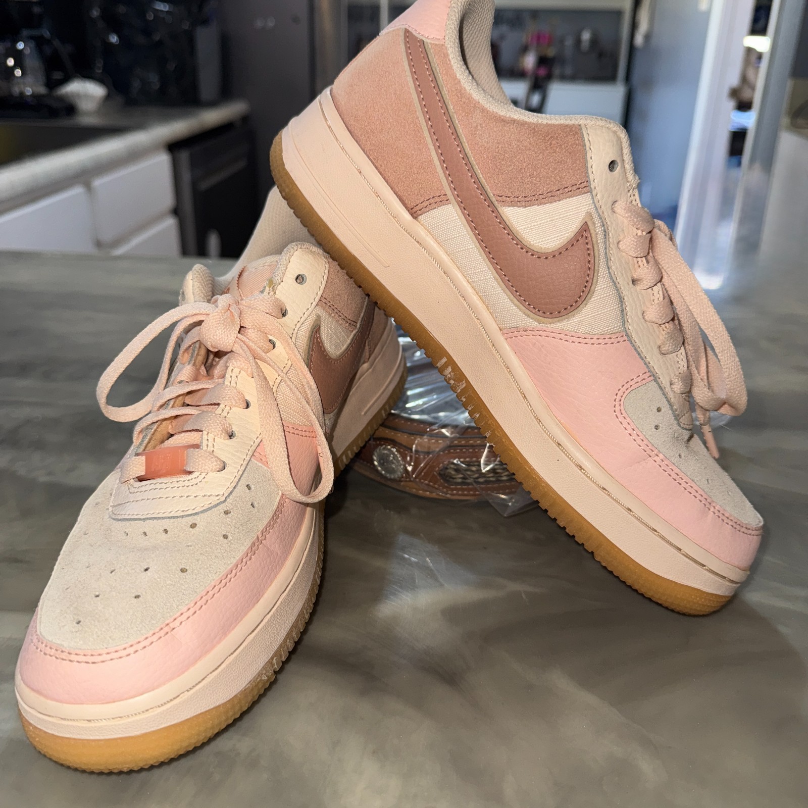 Nike Air Force 1 ’07 Premium Washed Coral Rose Gold Guava Ice Women’s 8.5 896185
