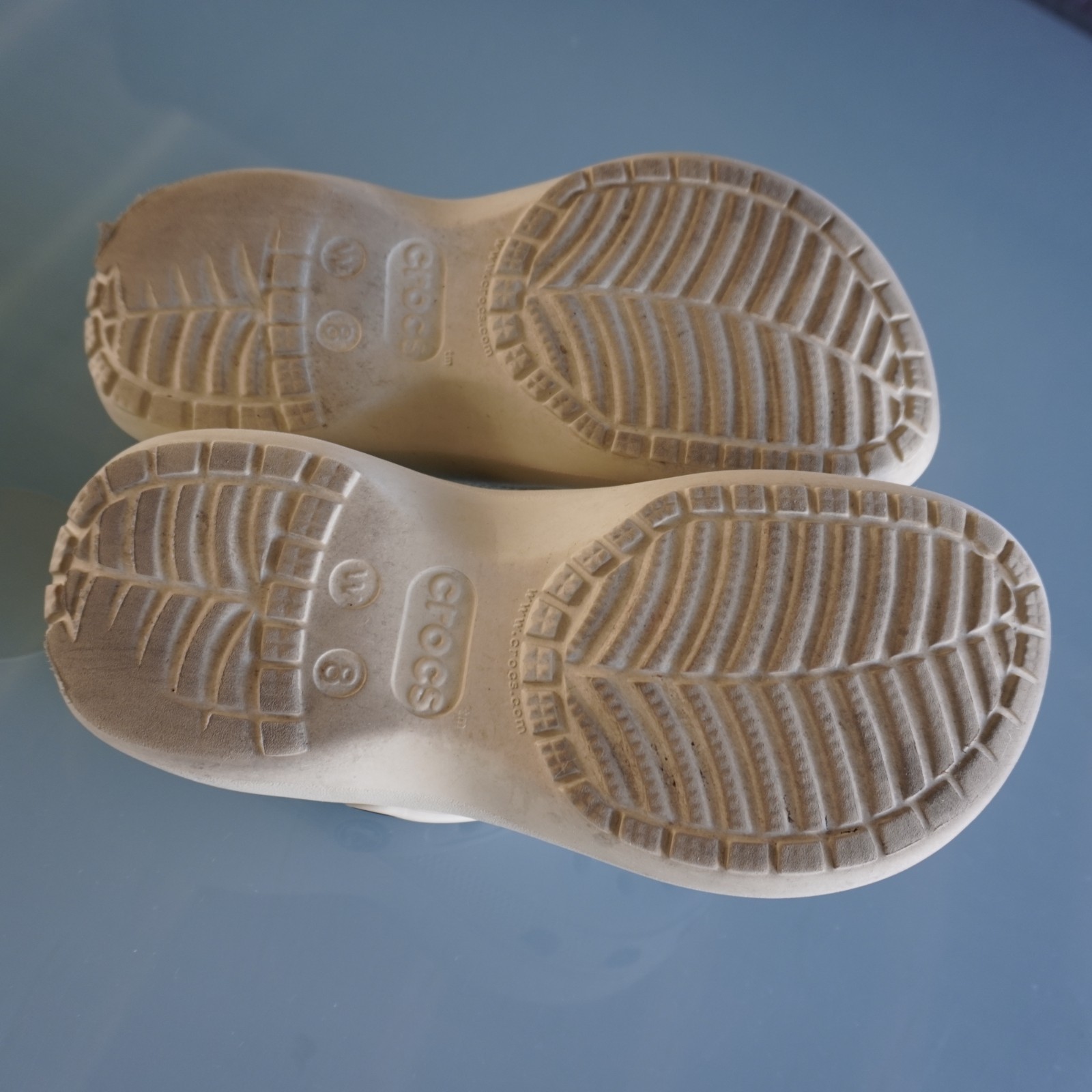 Crocs Women Classic Platform Clog Bone Beige Size 8 W8 Comfort Sandal 206750