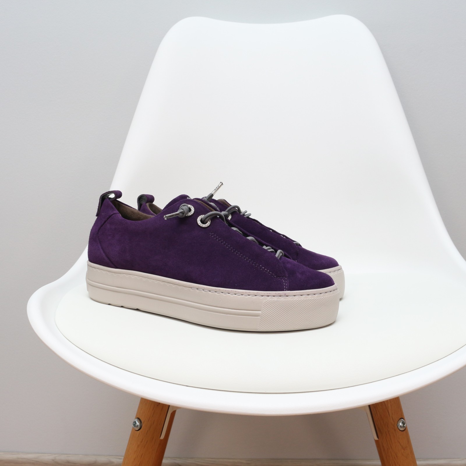 Paul Green Super Soft Purple Suede Low Top Platform Sneakers US6 UK3.5 EU36