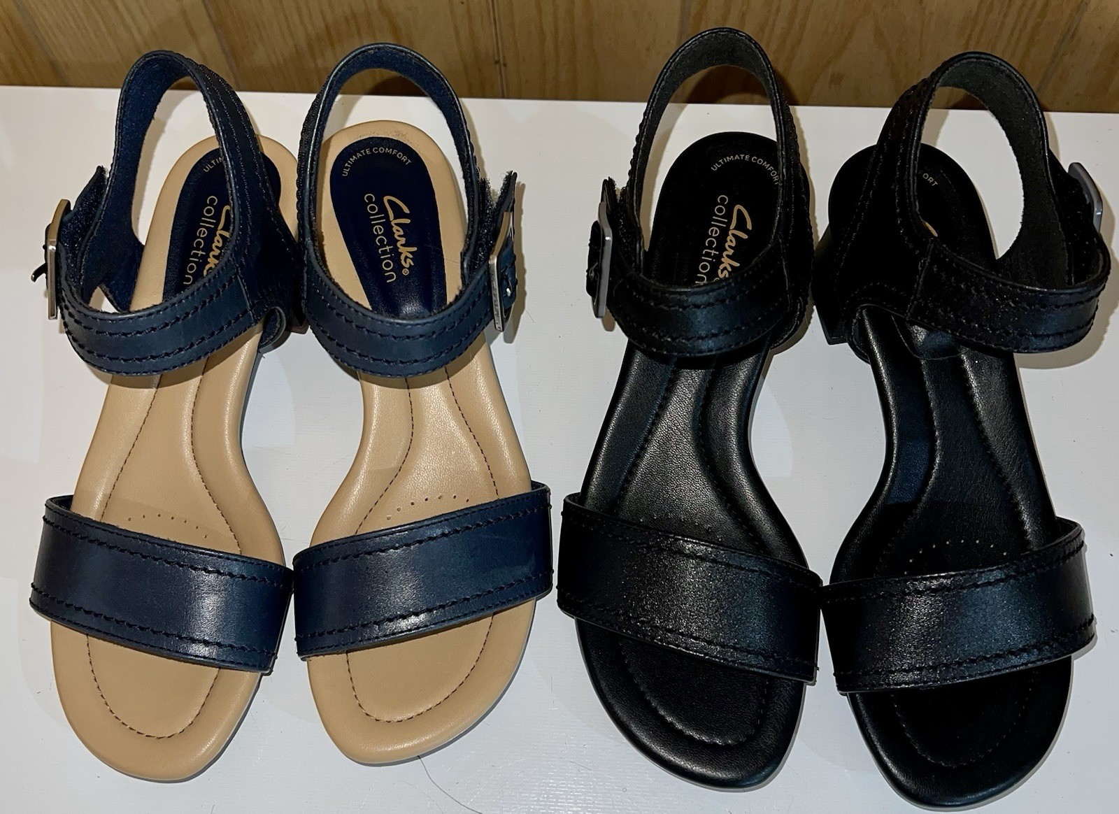 Clarks Desirae Coast Lot Of 2 Pairs Women’s Sandals Size 6 Black/Navy Leather