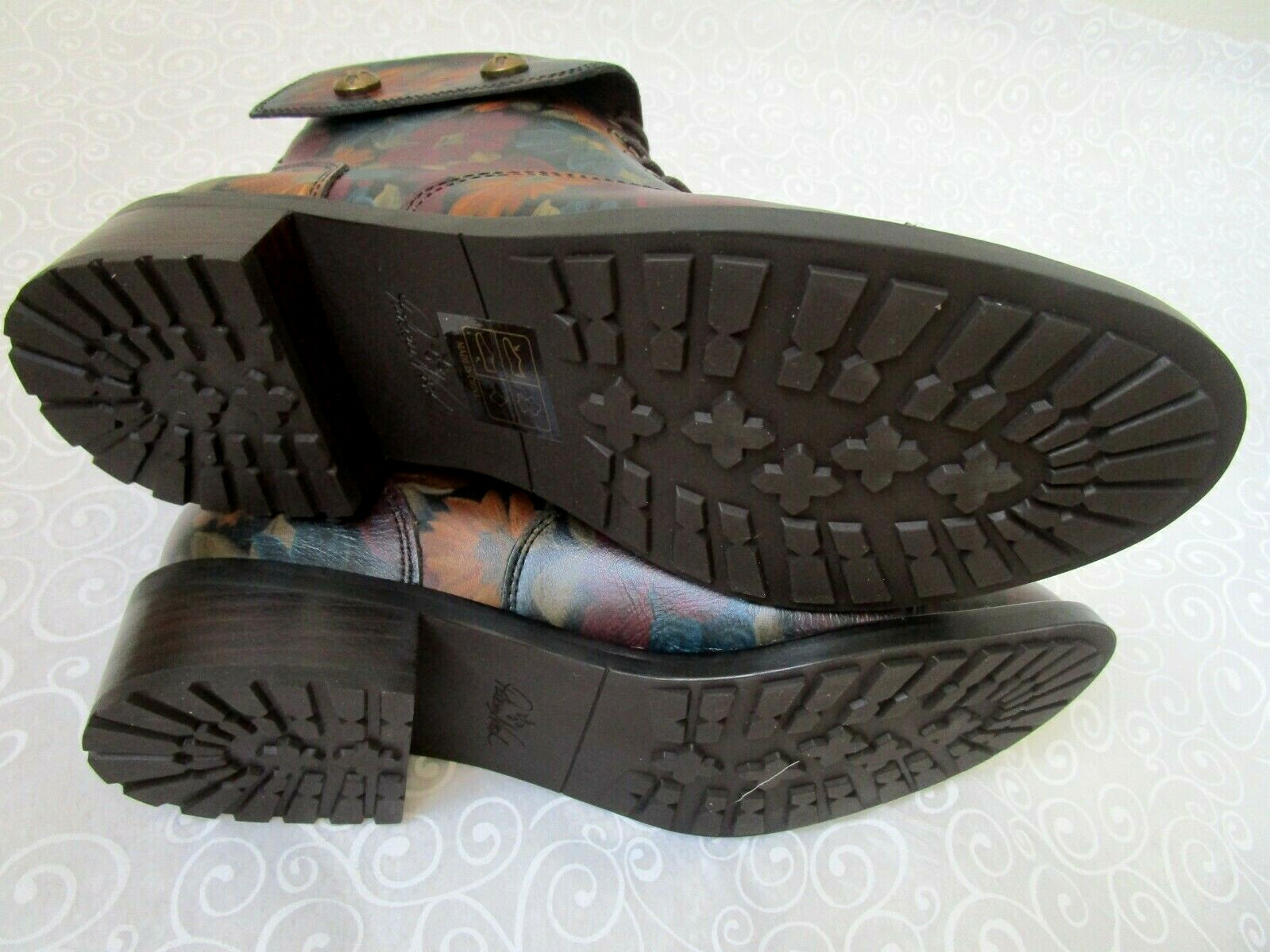 Patricia Nash Lia Leather Boots Size 8-1/2M –Peruvian Painting Floral New in Box