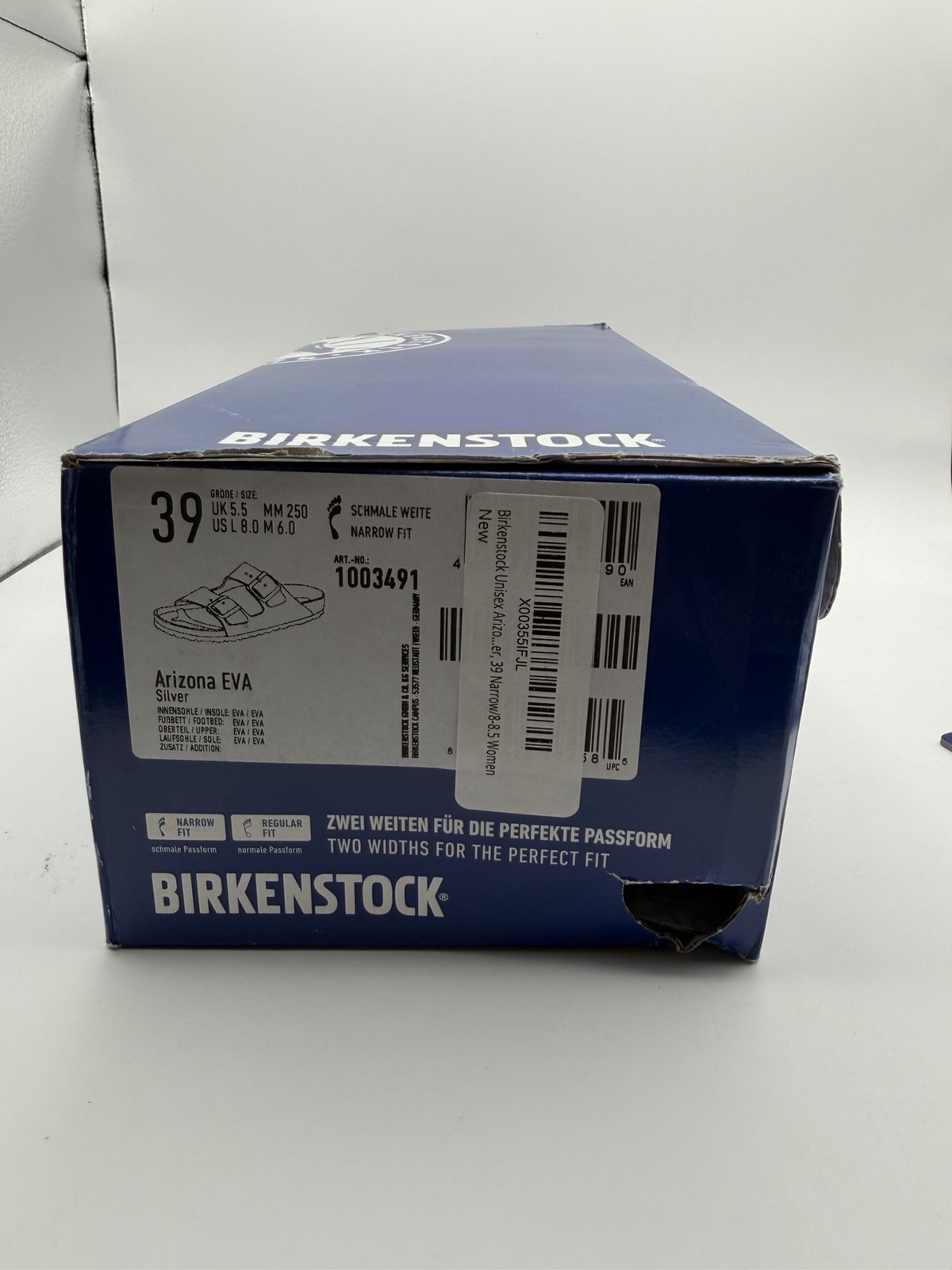 Birkenstock 39 Arizona EVA foam sandals in Gray Silver Unisex W8 M6