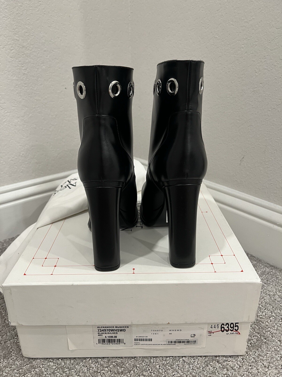 Alexander McQueen Eyelet Detailed Platform Boots Size EUR 38