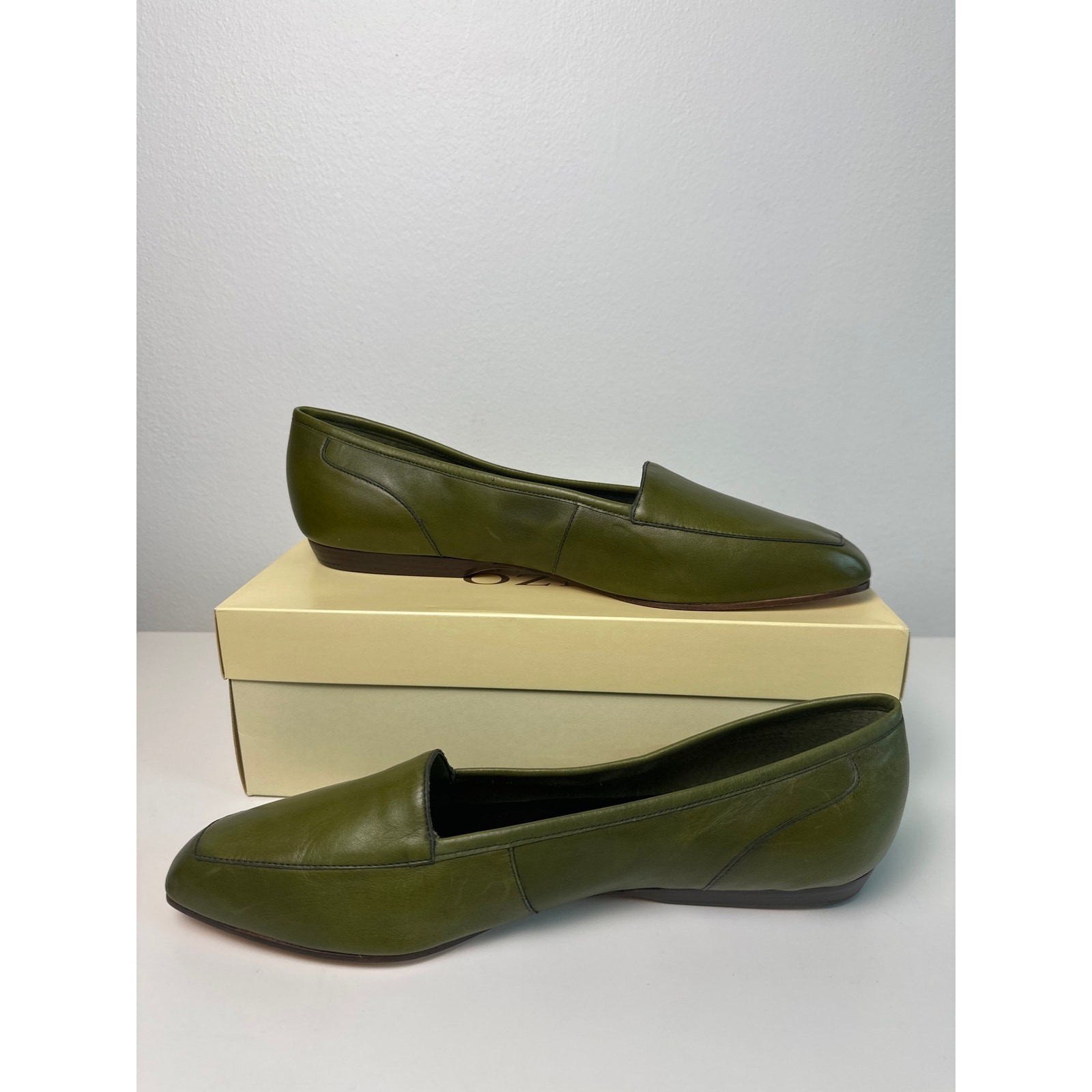 NIB Vtg Enzo Angiolini Liberty Olive Leather Loafers | Made in Brazil | Sz 11 M