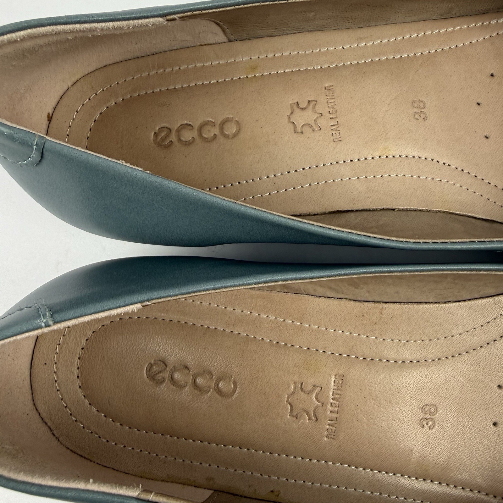 ECCO  Touch Ballerina Flats Slate Faded Blue Slip On Shoes Comfort Womens