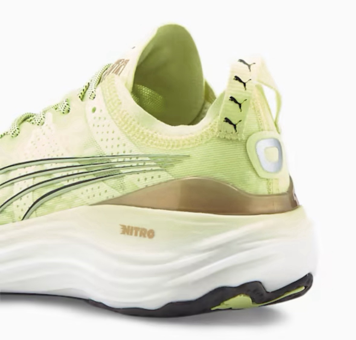 PUMA ForeverRun Nitro Women’s Running Shoes, Green Yellow 377758-07 Size 8