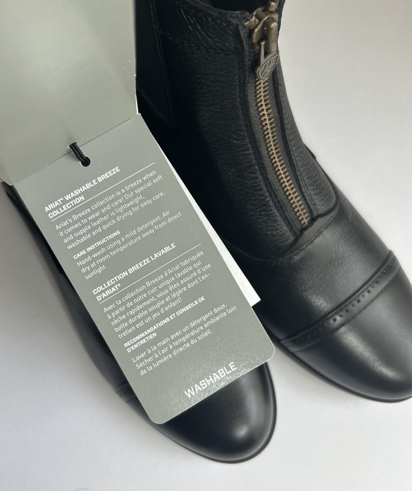 NWT Ariat Women’s Heritage Breeze Zip Paddock Boots Black Leather 9.5
