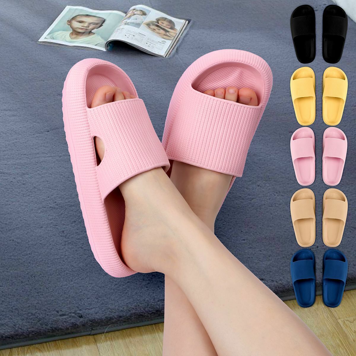 Sandals Ultra-Soft Slippers Extra Soft Cloud Shoes Anti-Slip Home Garden Beach