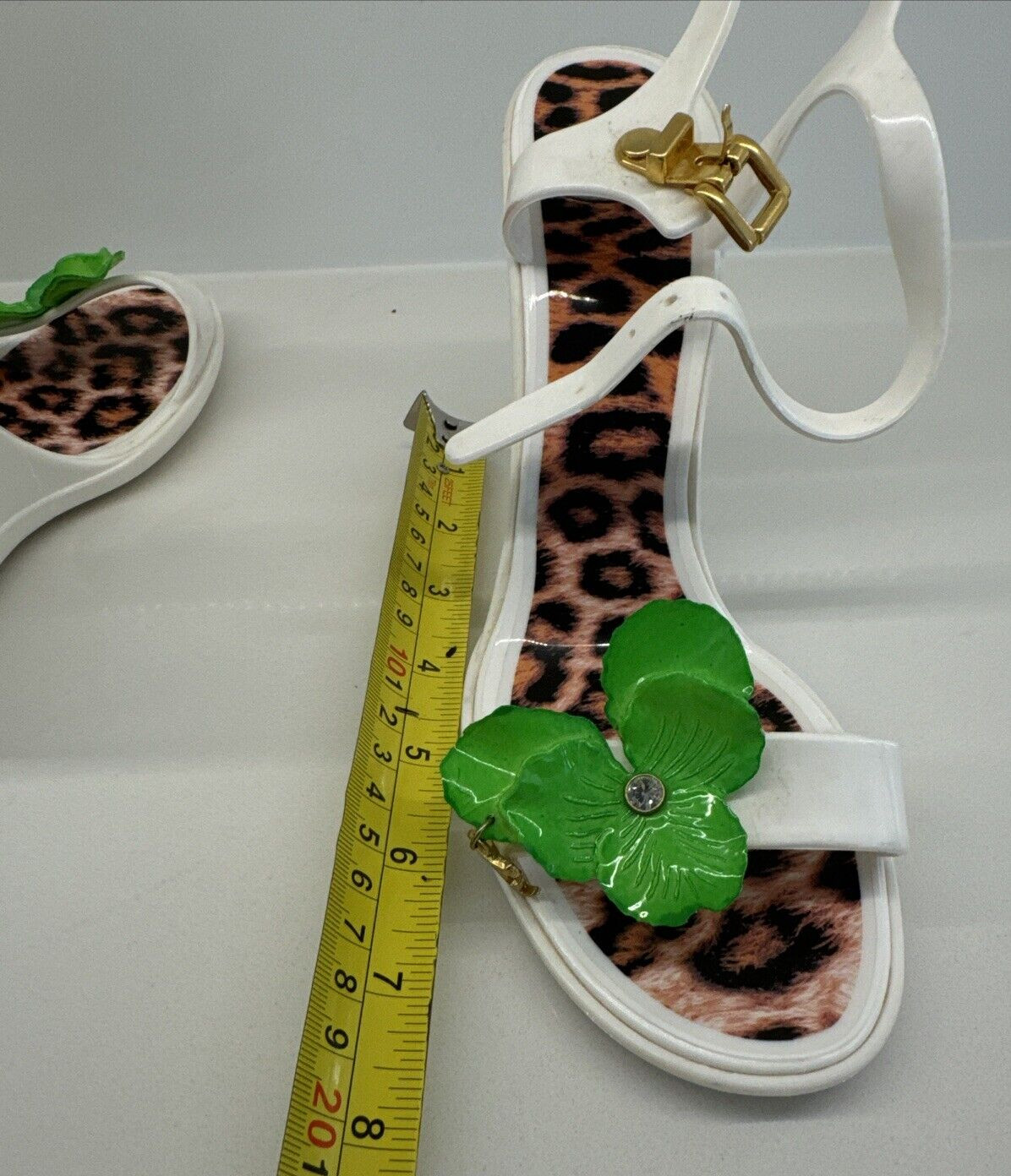 JUST CAVALLI jelly sandals Off White Wedge beach jelly JC logo summer SZ 38/us7