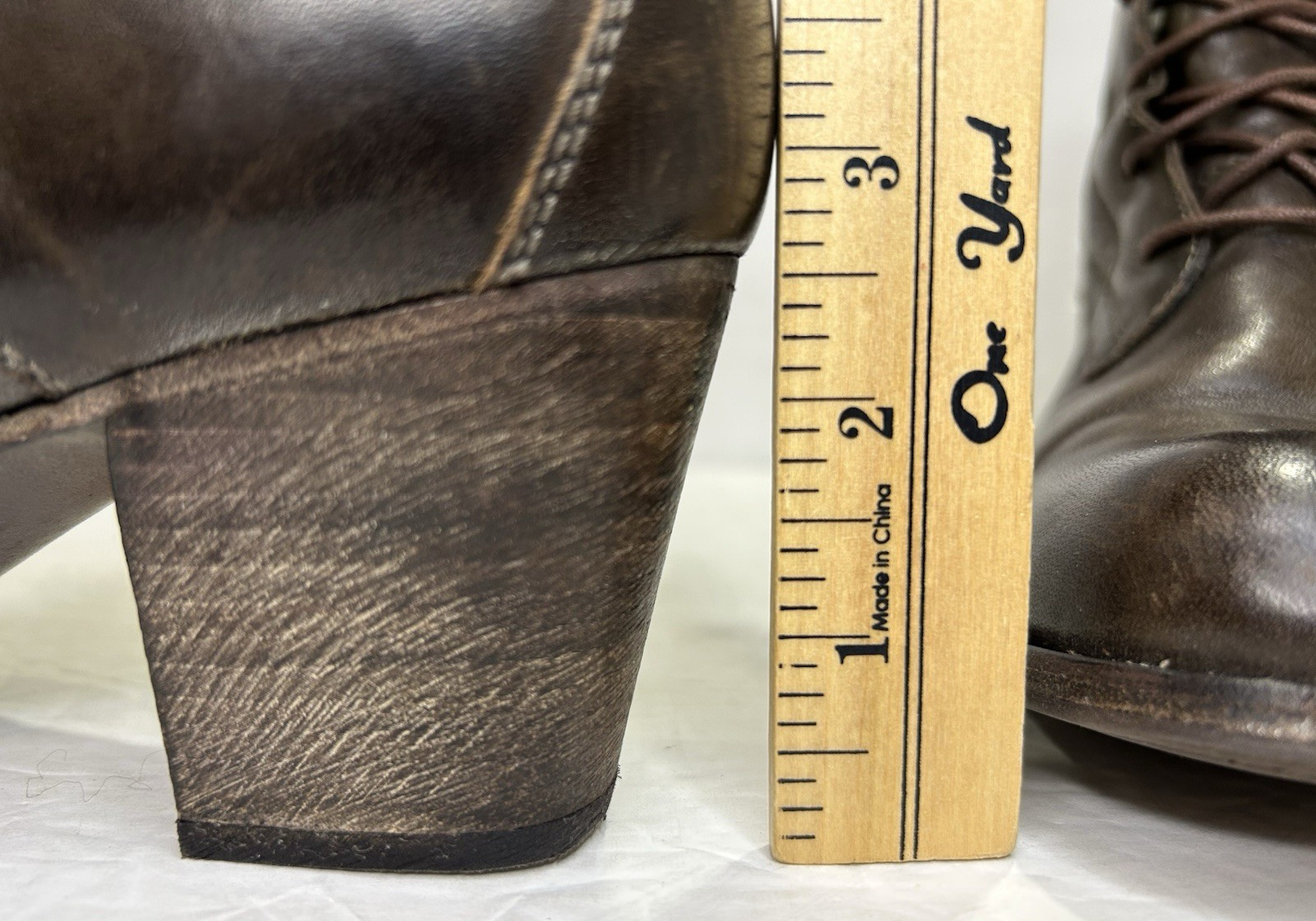 N.D.C. Made by Hand Ankle Boots Women 40 9.5 Brown Leather Lace-Up Heeled Spain