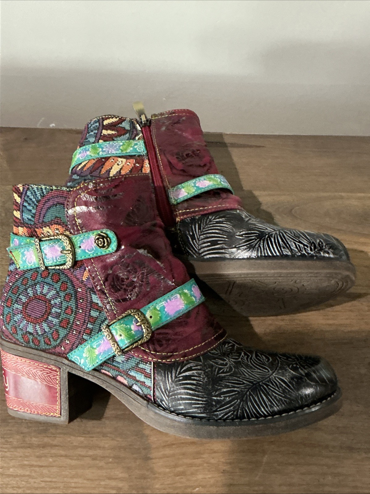 Socofy Bohemian Style Ankle Festival Boots Size 39/ US 8.5
