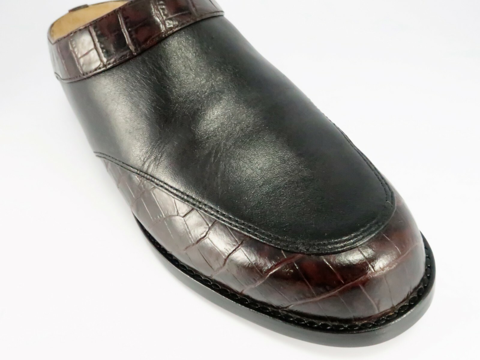 Ariat ATS Apron-Toe Mules Womens Size 6.5B Black & Brown Leather Slides Clogs