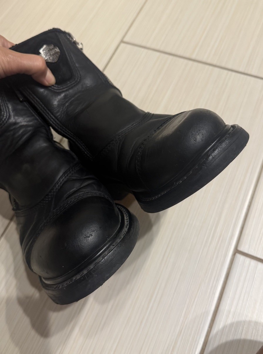 Vintage Harley Davidson Size 8.5 Womens Black Side Zip Ankle Biker Boot-See Pics