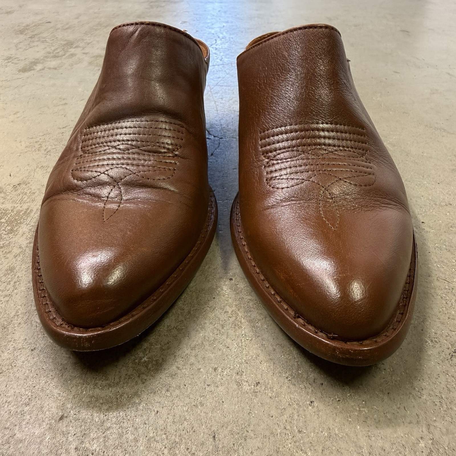 Tecovas The Sophie Mules Bovine Leather Caramel Women’s 8.5 Carmel Brown Slipon