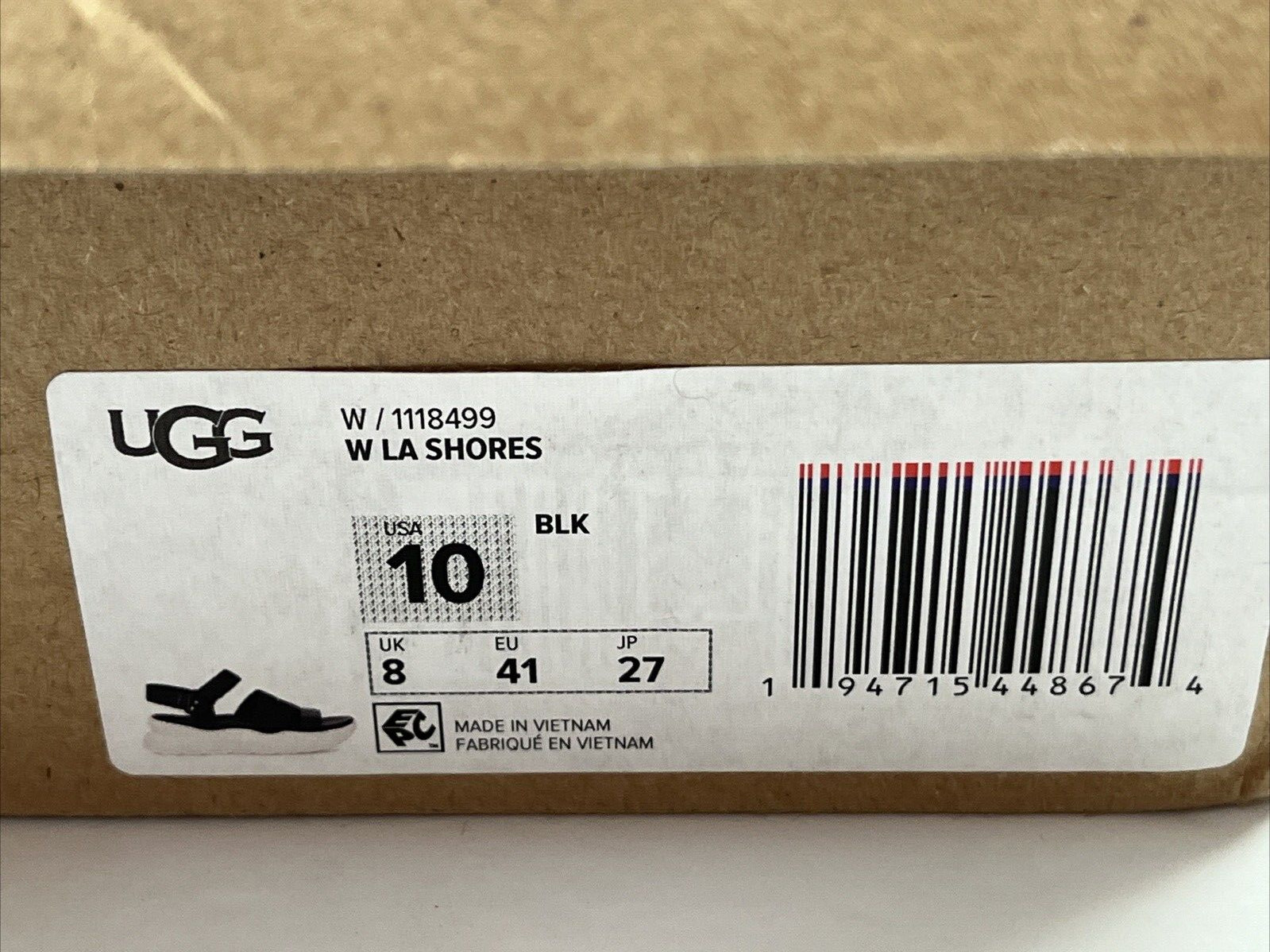 New! UGG Women’s Black LA Shores Platform Sandals Size 10, Casual