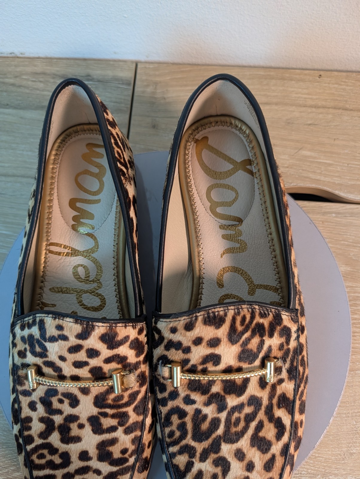 Sam Edelman Lior Penny Loafer Womens Size 10.5 Calf Hair Leopard Print Shoes