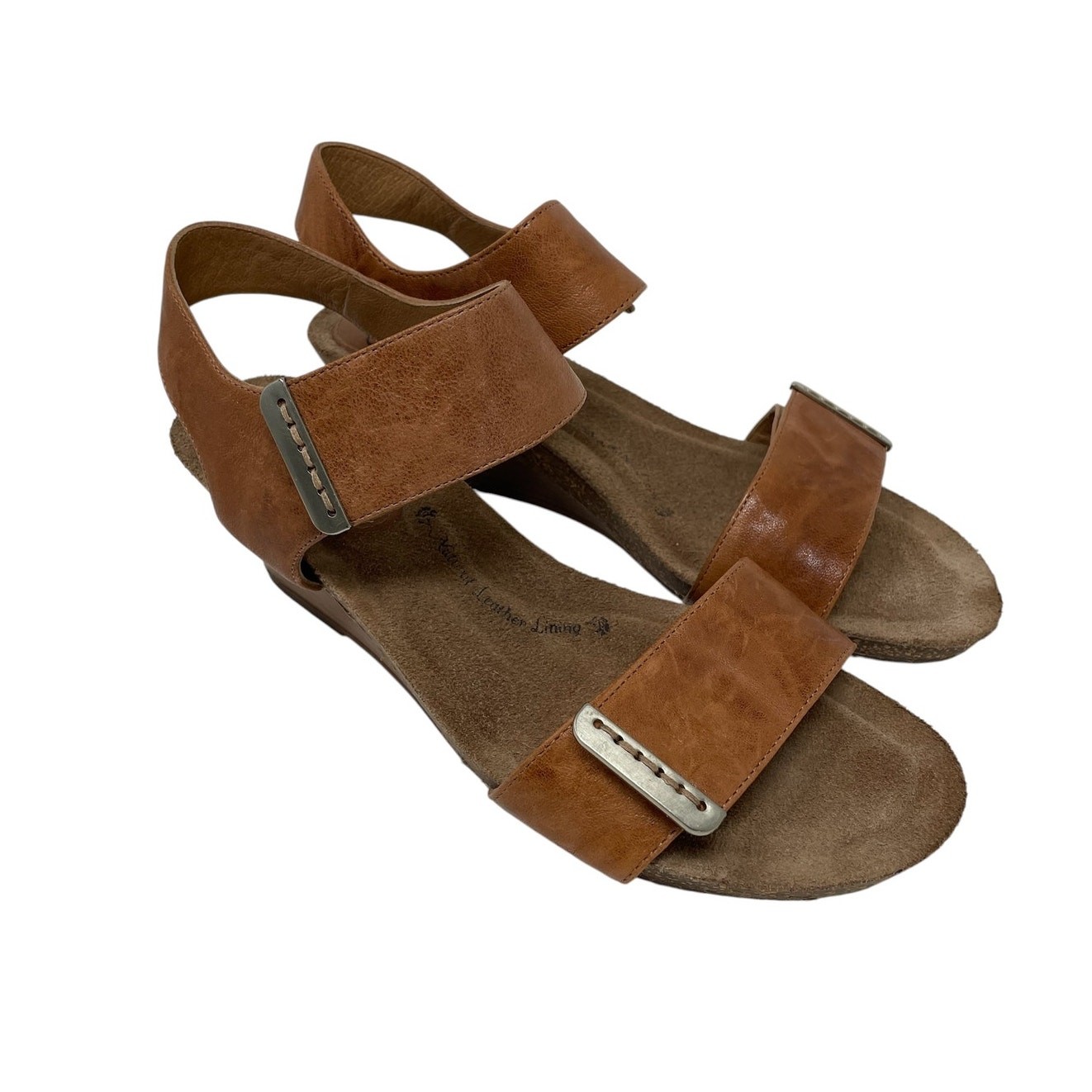 Sofft Verdi II Adjustable Leather Wedge Sandals Size 9M Boho Chic Coastal Casual
