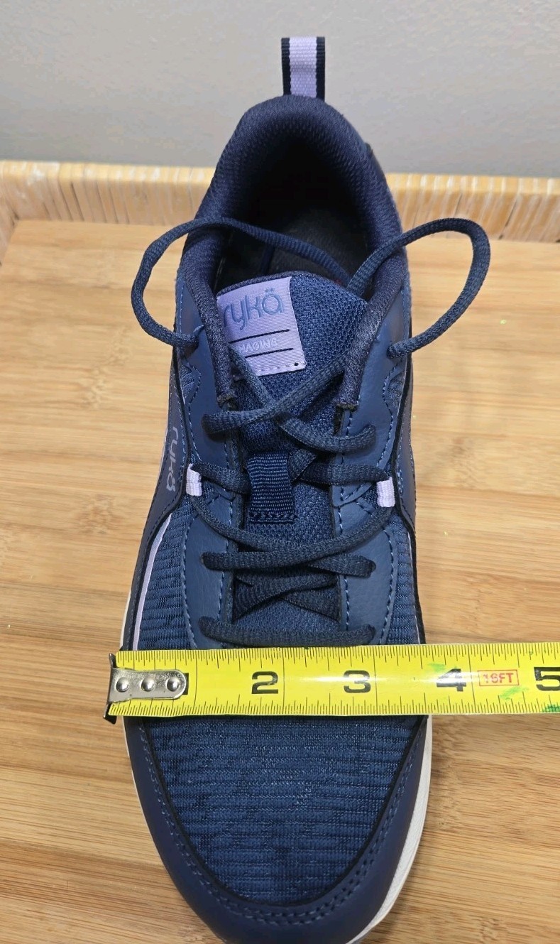 Ryka Womans 7.5 Imagine Mesh Walking Sneakers Navy Blue W/ Lavender Accents