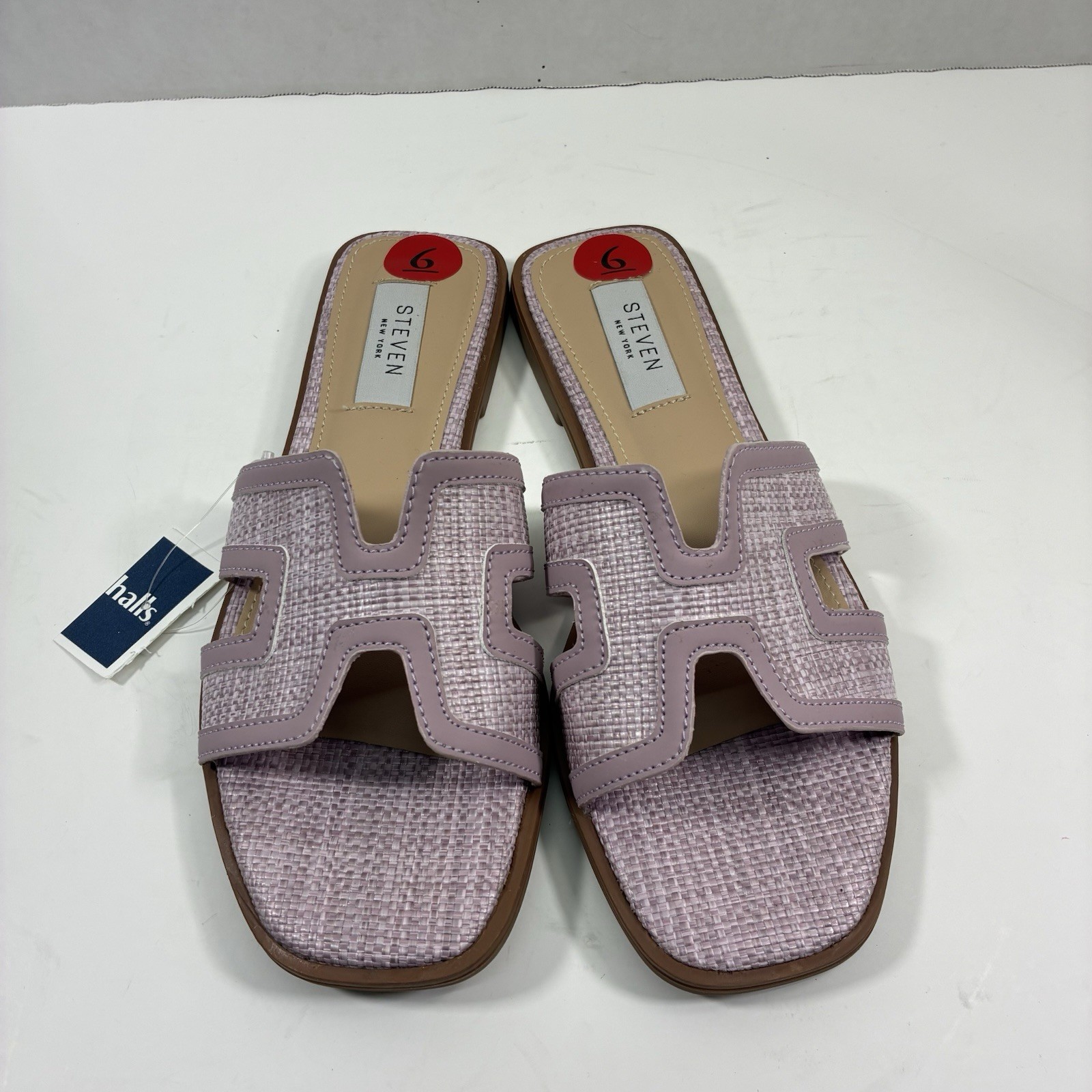 Steven New York Hanna Sandals Slides 6 Flats Lilac Purple Lilac H Strap NWT