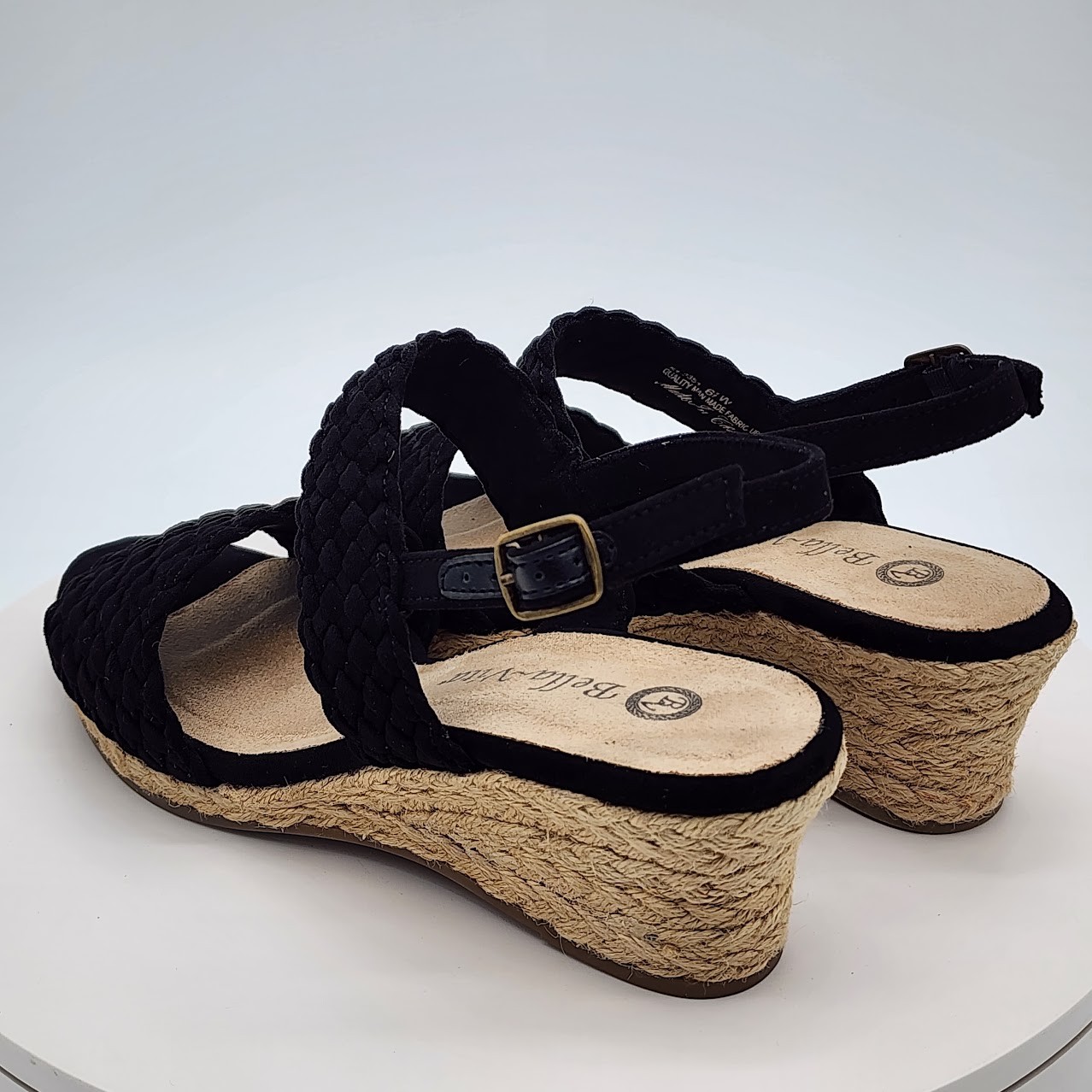 Bella Vita Mariella Espadrille Wedge Women’s Sandals 6.5W Black Suede