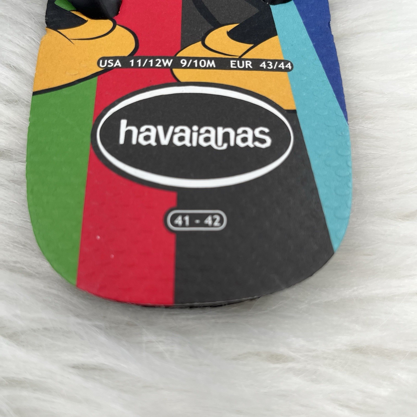 Havaianas Disney Mickey Mouse Flip Flops Unisex Womens 11/12 Mens 9/10 Sandals