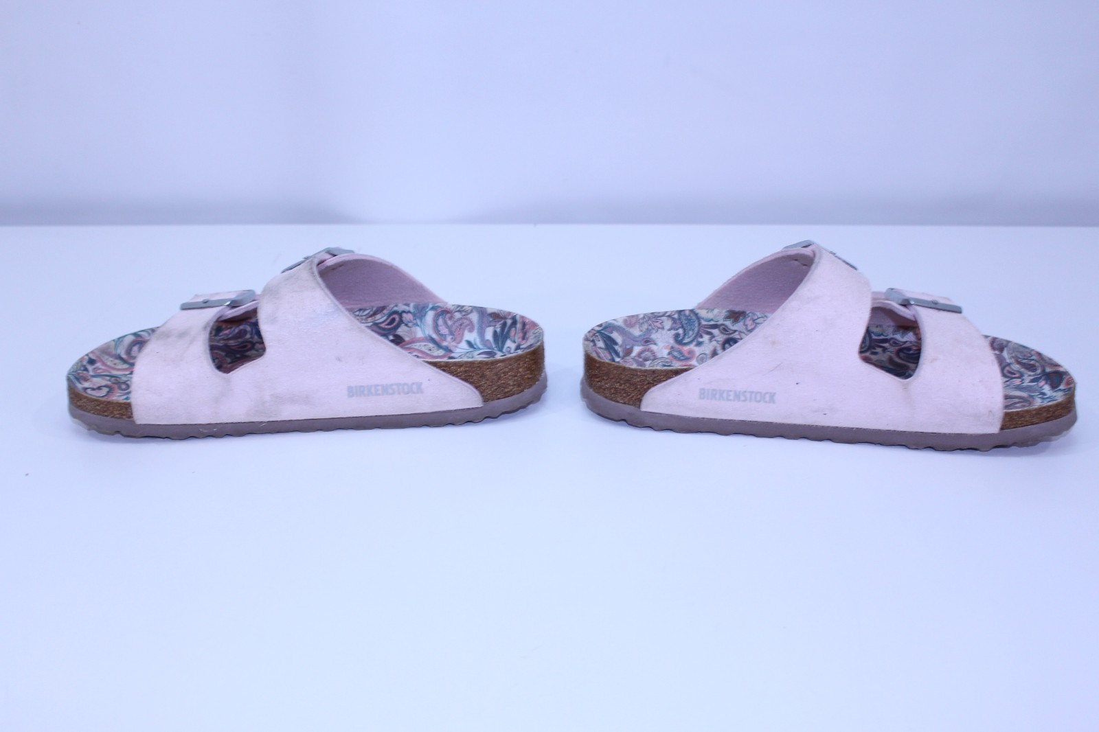 Women Birkenstock 39 Sandals Slip-On Shoes Germany Slides L8 M6 Paisley Pink GUC