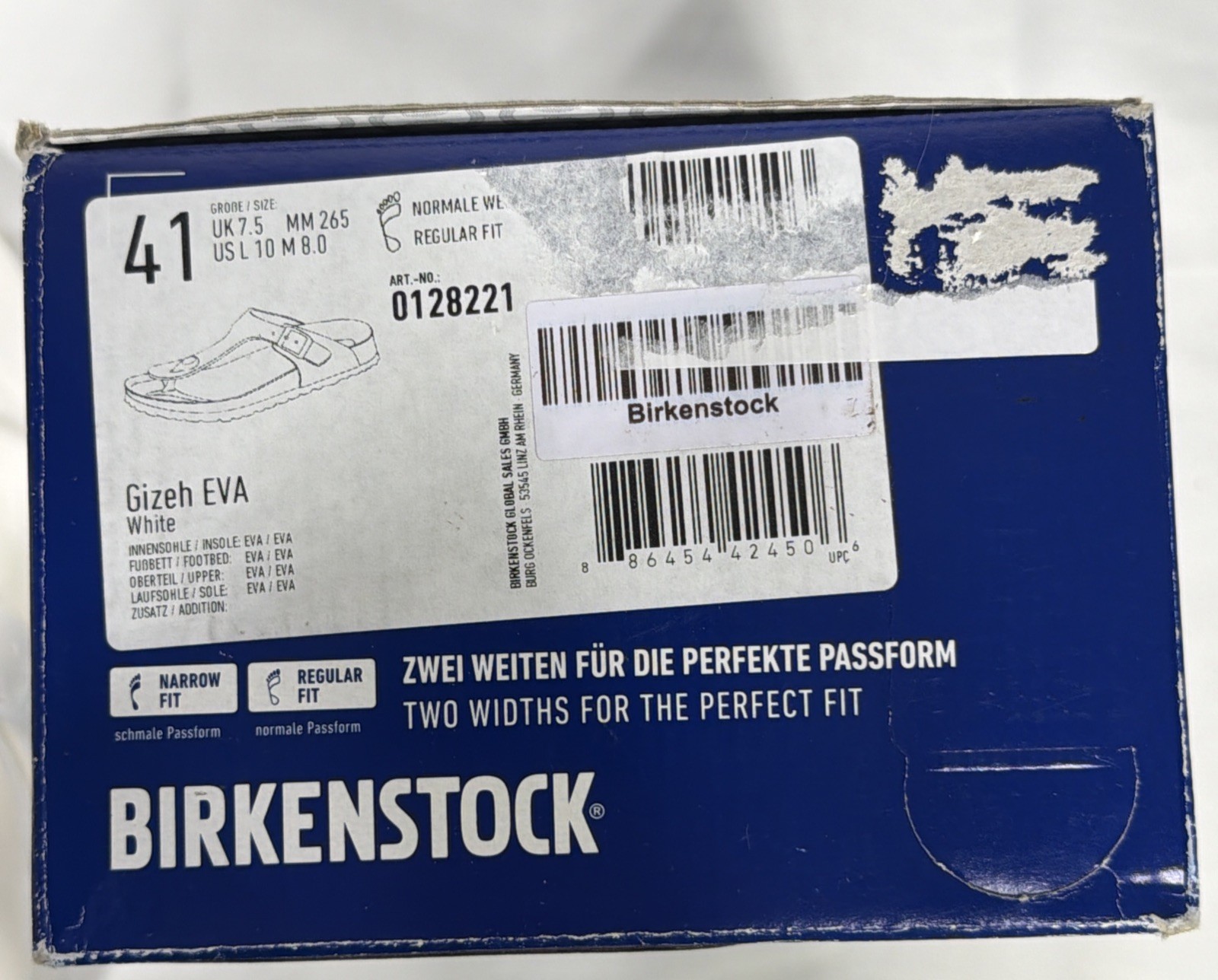 Birkenstock Gizeh EVA Water Friendly White Sandal EU SZ 41 US Womens 10 – Mens 8