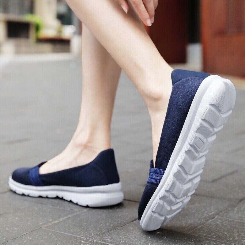 Women Fashion Loafers Shoes Comfortable Sock Slip-on Ballerina Wedge Shoes size