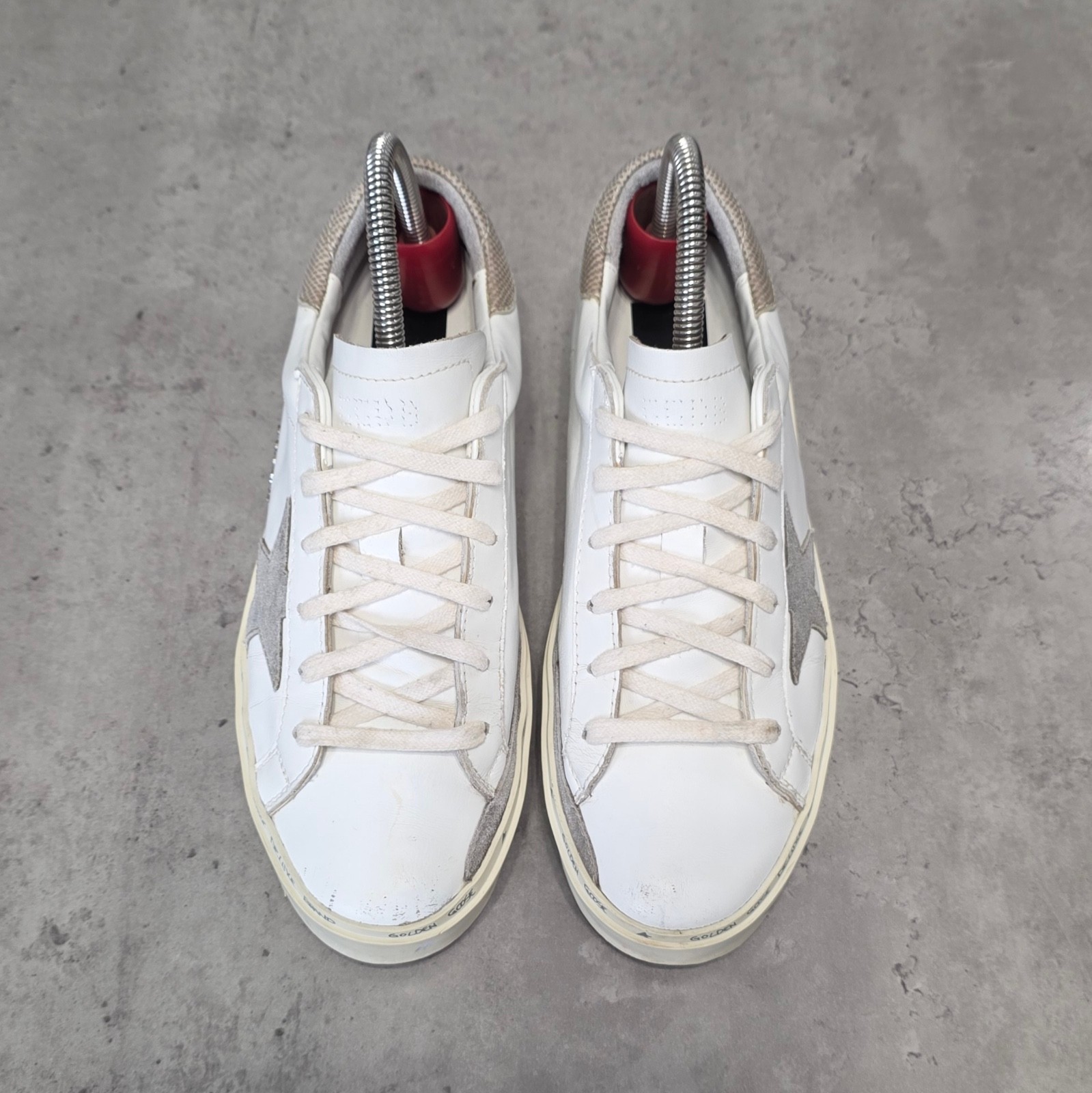 Golden Goose Hi Star Women’s Sneakers White Leather Platform Shoes Size 39