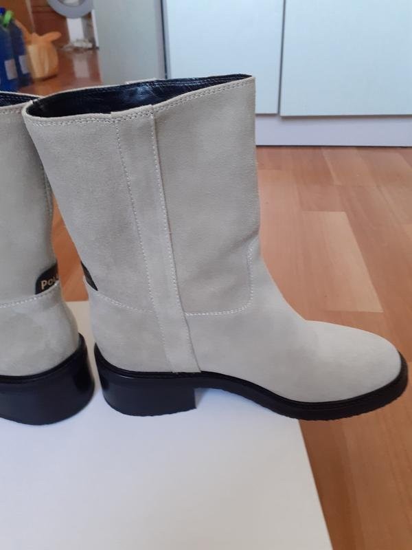 Women Pollini Boots Grey Suede 37.5