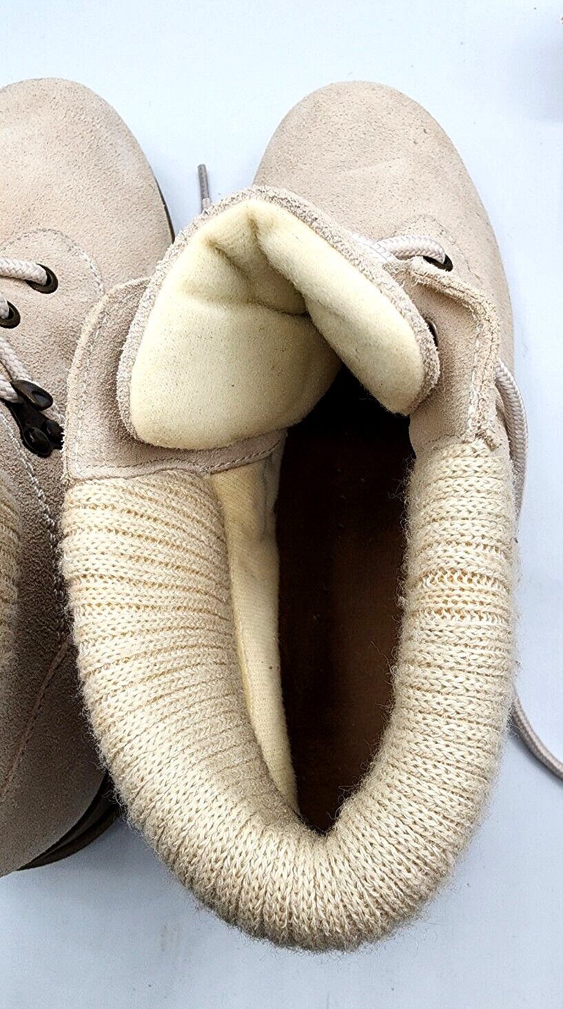 Wanderlust Ankle Boots Boston Winter T10459 Beige Suede Hiking Granolagirl 8.5 W