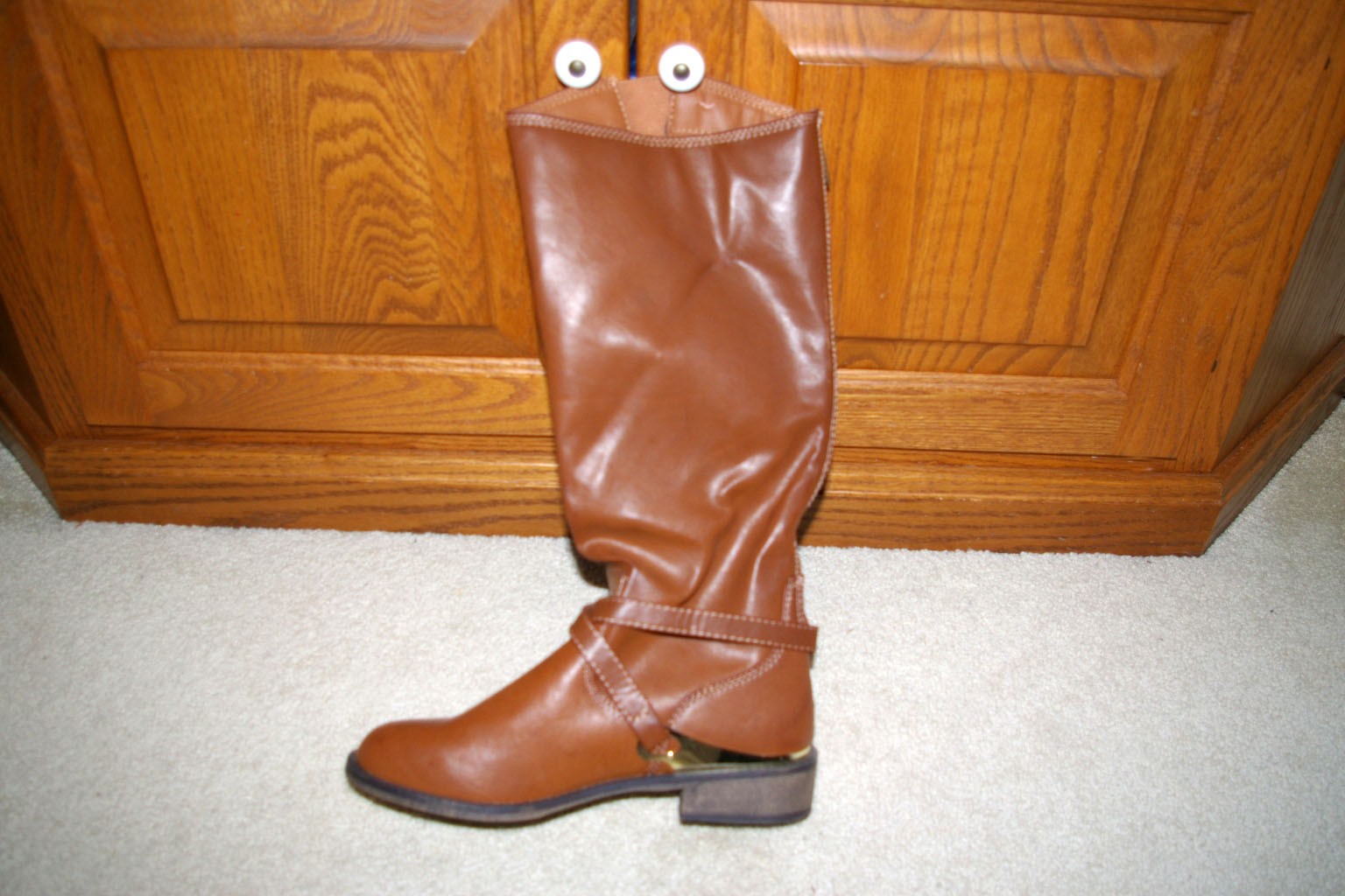 SM New York Dixie Tall Riding Boots Brown Zipper Strap Buckle Women 8 NWOB FLAWS