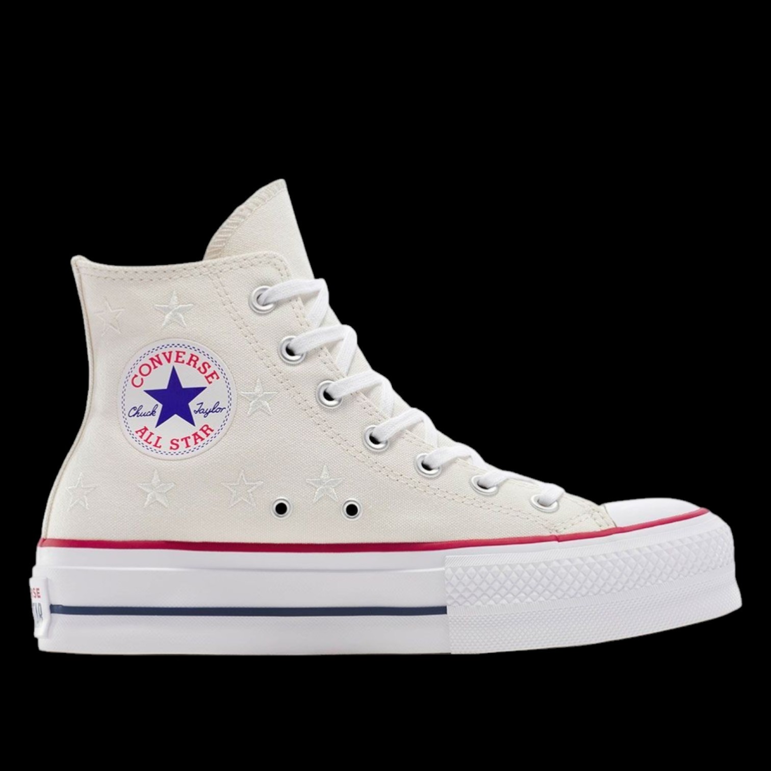 Converse Chuck Taylor All Star Lift Platform Womens 8 Vintage White Stars NEW
